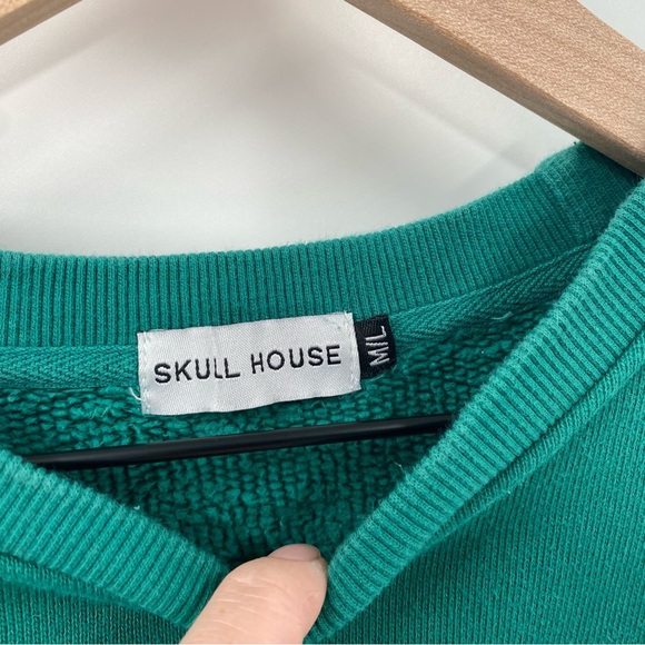 Skullhouse Green SHADY Crewneck Pullover Sweatshirt Medium/Large - Picture 6 of 6